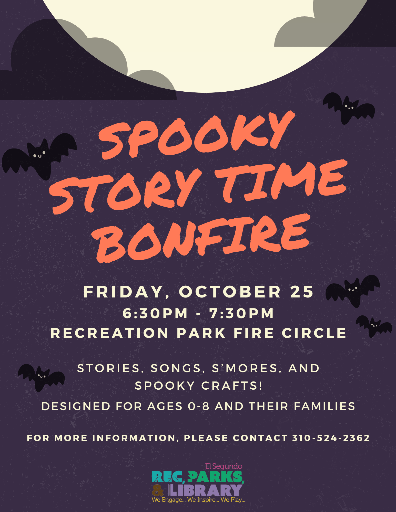 Spooky Story Time Bonfire Flyer 2024