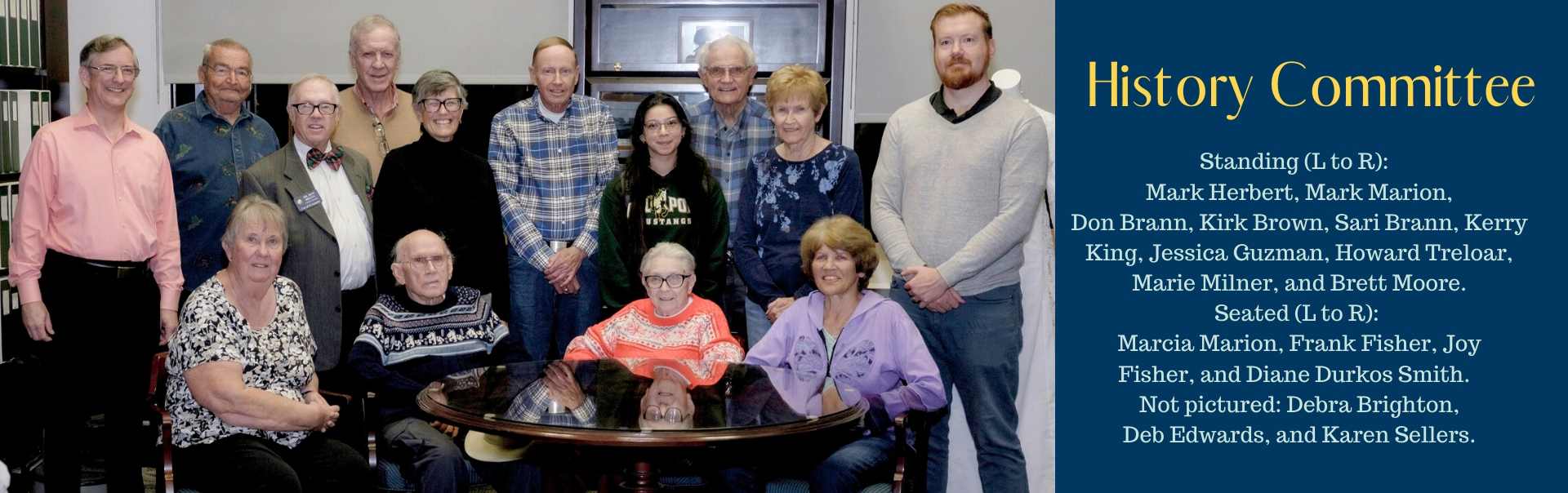 Photo of history committee with names in caption